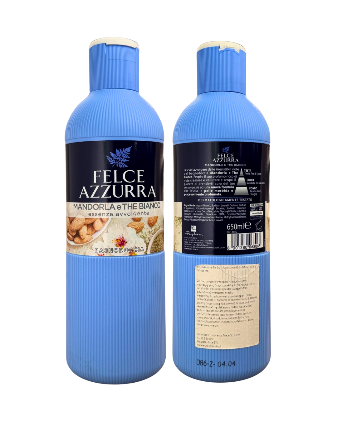 Felce Azzurra Żel Do Mycia Ciała 650ml Mandorla e The Bianco (Migdał i Biała Herbata) - obrazek 2