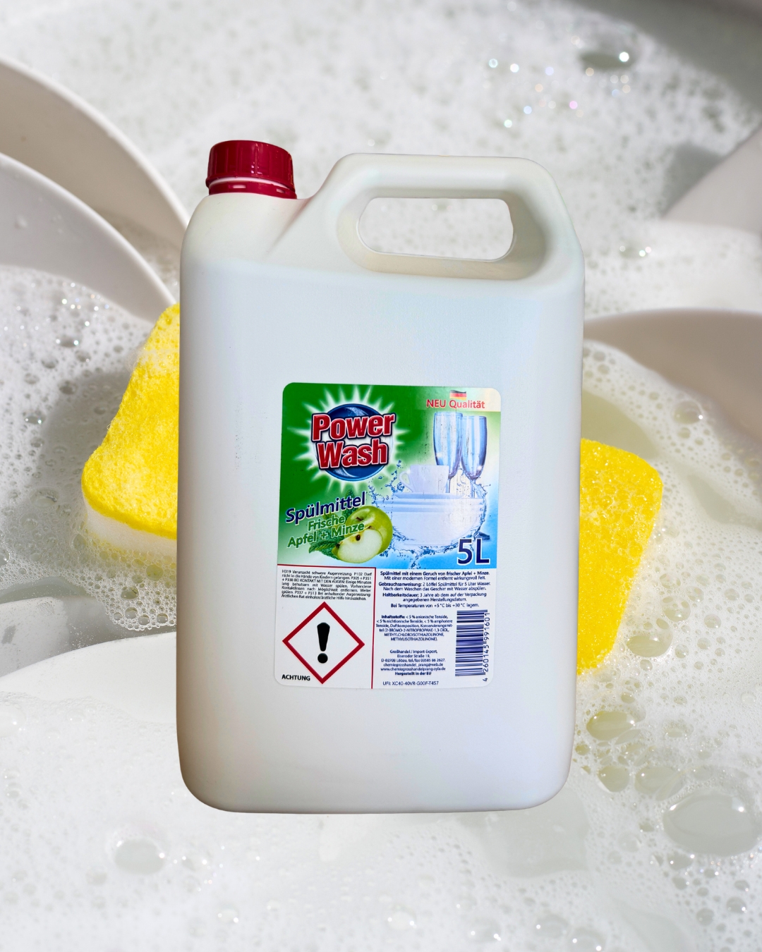 Power Wash – Płyn do naczyń Apfel & Minze - Jabłko z miętą 5L