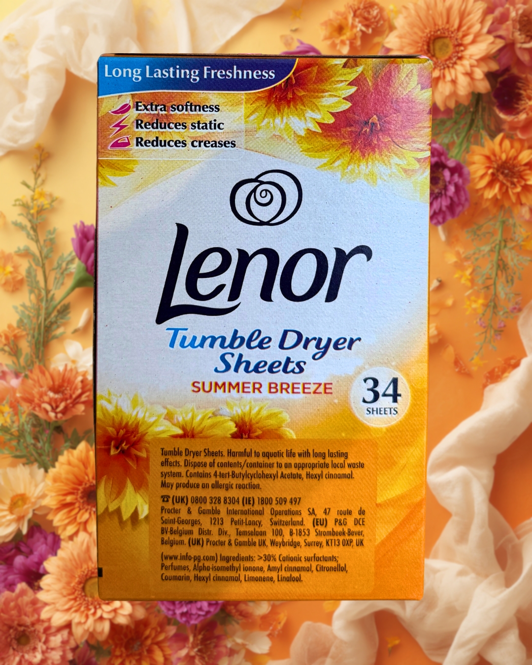 Lenor Tumble Dryer Sheets Summer Breeze - Chusteczki zapachowe do suszarki